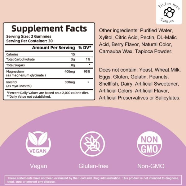 Etiqueta frontal del frasco Tinies bers