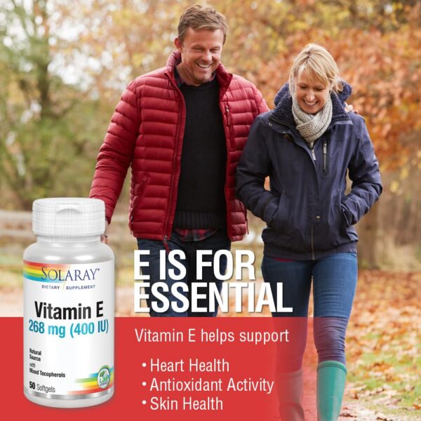 Etiqueta del frasco vitamina E 400 IU SOLARAY