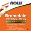 Etiqueta frontal de bromelina NOW Foods