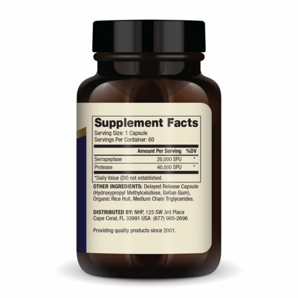 Version 1.0.0 Etiqueta frontal de Serrapeptase Enzimas