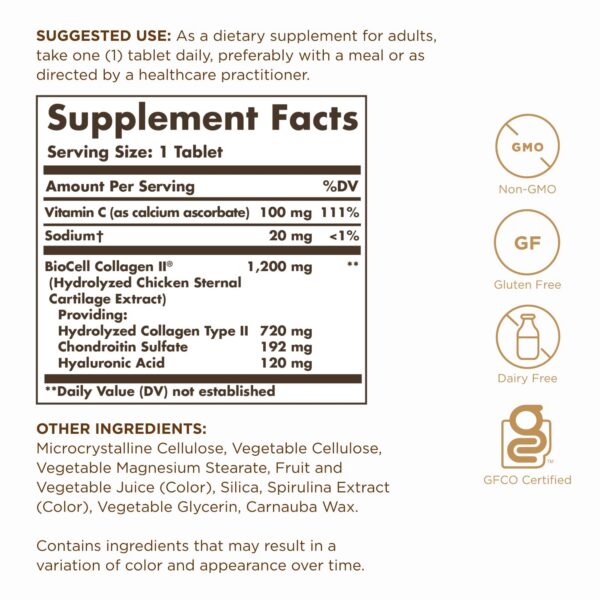 Etiqueta frontal SOLGAR Colageno Acido Hialuronico
