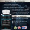 Etiqueta frontal del producto Alpha Lipoic Acid Plus Acetyl L-Carnitine de Neonutrix