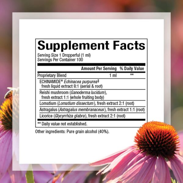 Etiqueta frontal suplemento Natural Factors Anti-V líquida