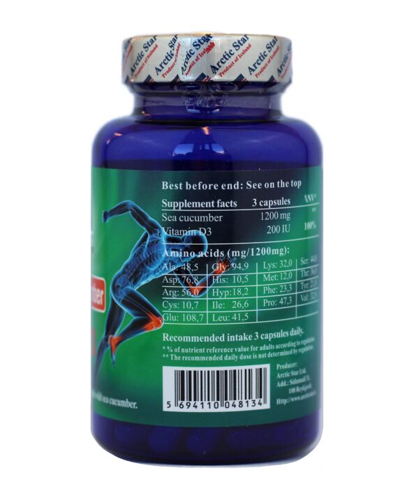 Etiqueta frontal Arctic Star pepino de mar con D3