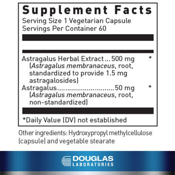 Etiqueta frontal Astragalus Max-V Douglas Laboratories