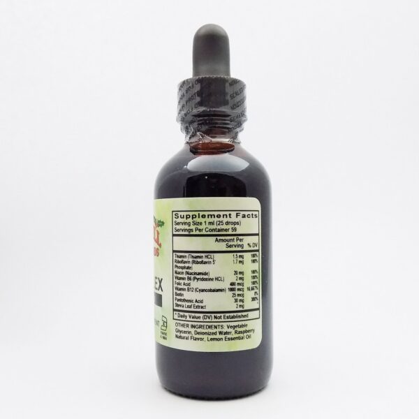 Etiqueta frontal B-Complex Holly Hill vitaminas B para energía