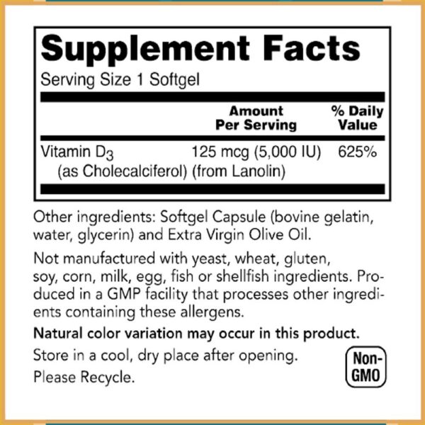 Version 1.0.0 Etiqueta frontal Baar Vitamina D3 5000 UI