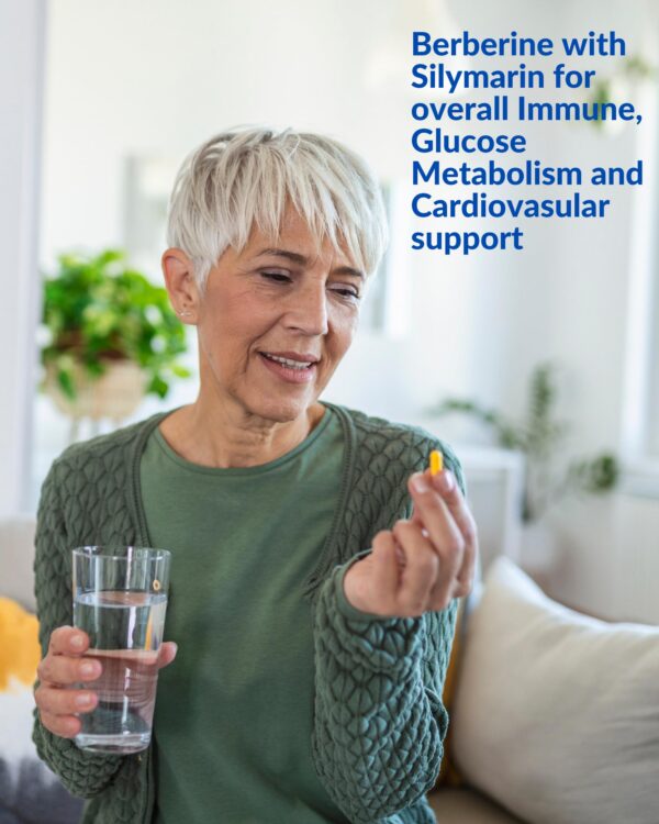 Etiqueta frontal Berberina Blue Organix con Silimarina