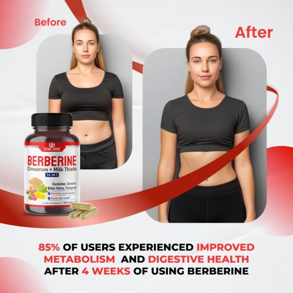 Etiqueta frontal suplemento Berberina Ultra Herbs