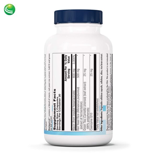 Etiqueta frontal BioLipotrol niacina y CoQ10