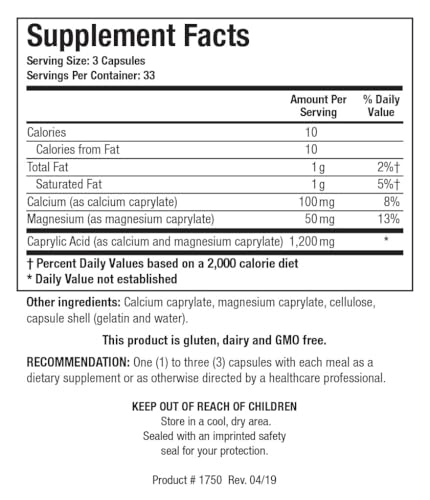 Version 1.0.0 Etiqueta frontal Biotics Research Caprin ácido caprílico