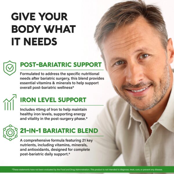 Version 1.0.0 Etiqueta frontal de la caja Bariatric Multivitamin