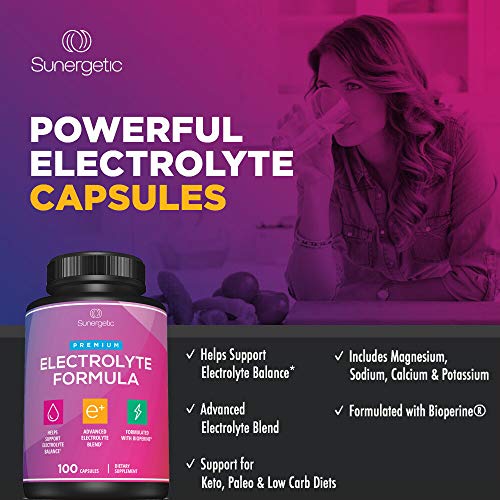 Etiqueta frontal cápsulas electrolitos Sunergetic soporte keto