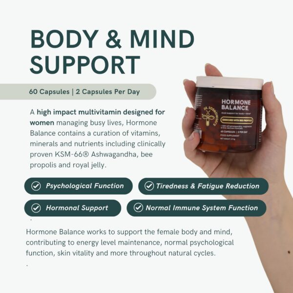 Etiqueta frontal cápsulas equilibrio hormonal Dr Sosnowski’s