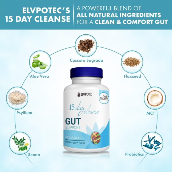 Etiqueta frontal cápsulas naturales limpieza colon ELVPOTEC