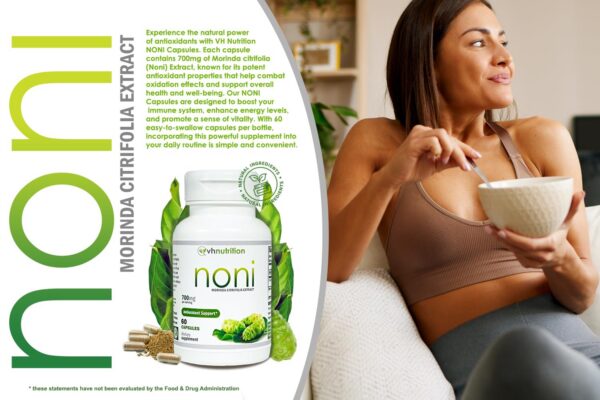 Version 1.0.0 Etiqueta frontal de cápsulas VH Nutrition NONI
