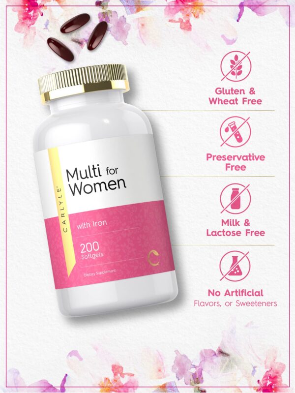 Version 1.0.0 Etiqueta frontal de Carlyle multivitaminas