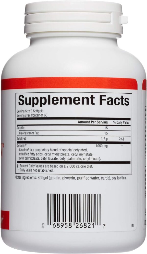 Etiqueta frontal de Celadrin para movilidad articular