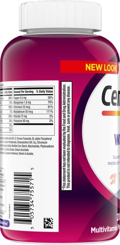 Etiqueta frontal Centrum multivitamínico mujer