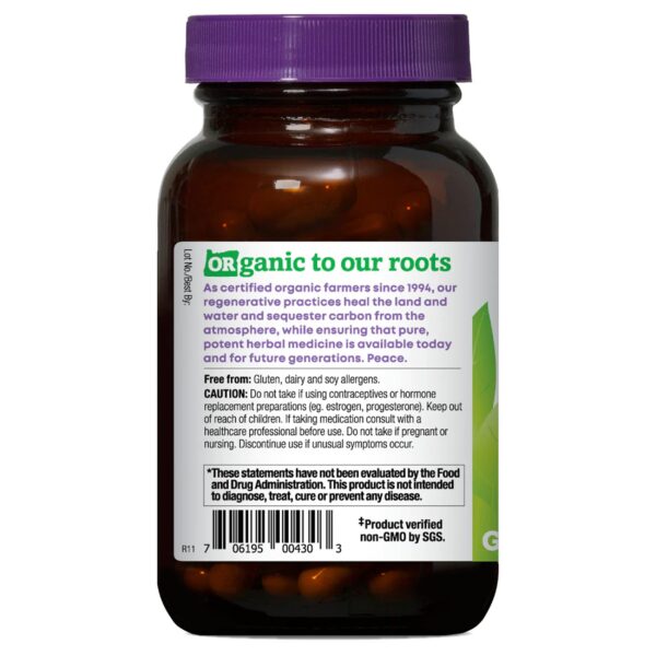 Etiqueta frontal Cohosh Negro para menopausia