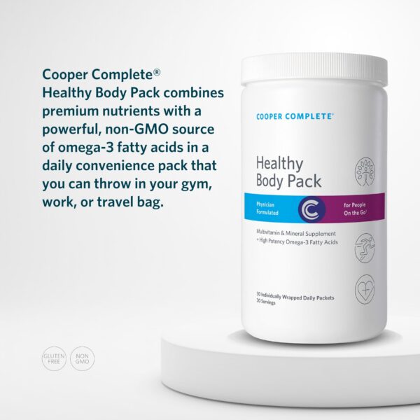 Version 1.0.0 Etiqueta frontal Cooper Complete paquete cuerpo saludable multivitamínico omega 3