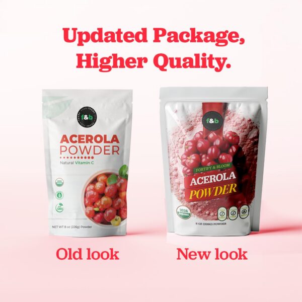 Etiqueta frontal del producto acerola orgánico