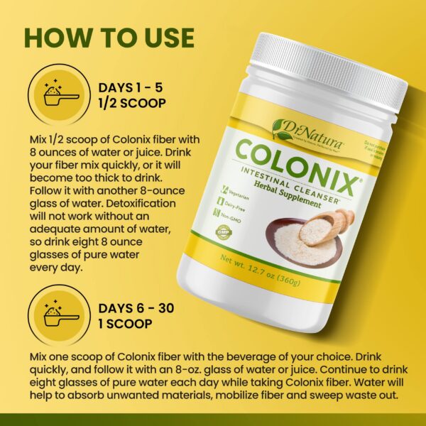 Etiqueta frontal DrNatura Colonix fibra natural detox colon