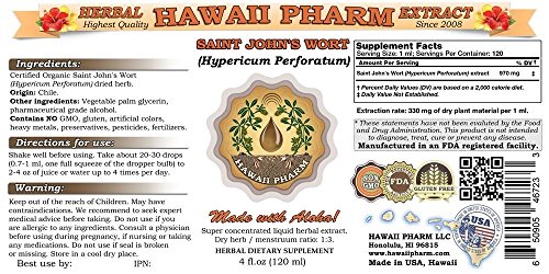 Version 1.0.0 Etiqueta frontal extracto Hierba de San Juan Hawaii Pharm