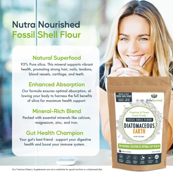 Etiqueta frontal del producto Fossil Shell Flour