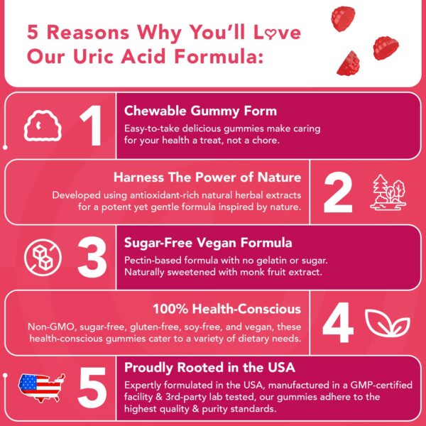 Etiqueta frontal gomitas GOJOY NATURALS ácido úrico sin azúcar