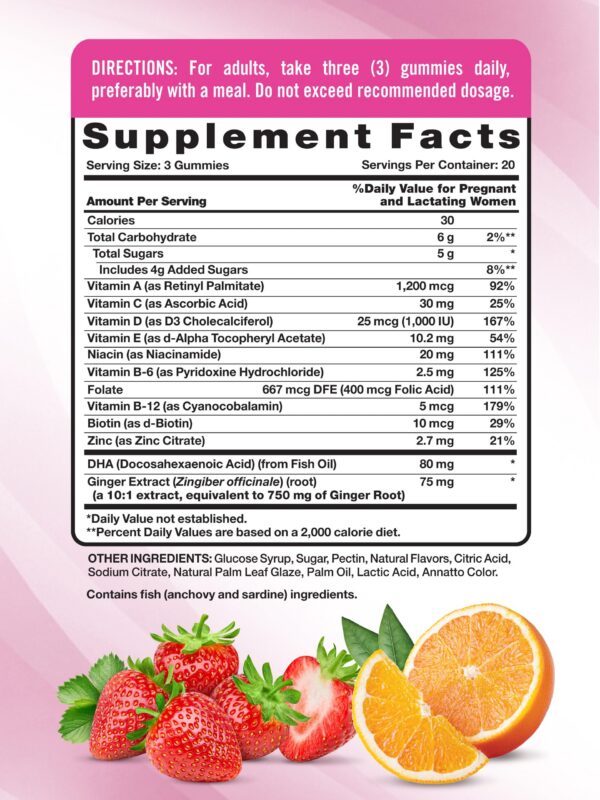 Etiqueta frontal Gomitas Prenatales Nature's Truth