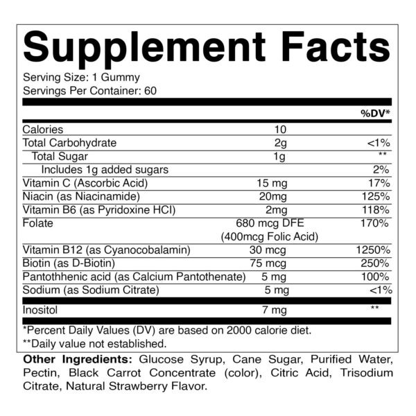Etiqueta frontal gomitas vitamina B Vitamatic sabor fresa
