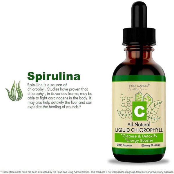 Etiqueta frontal gotas clorofila HBI LABS natural