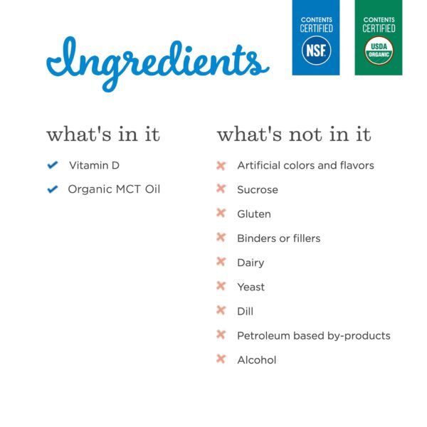 Etiqueta frontal gotas vitamina D para bebés Mommy's Bliss