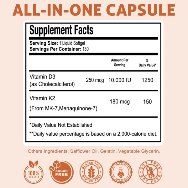 Etiqueta frontal Health Dose vitamina D3 10000 UI