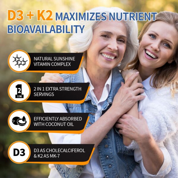 Etiqueta frontal Hiplus Vitamina D3 + K2 300 cápsulas