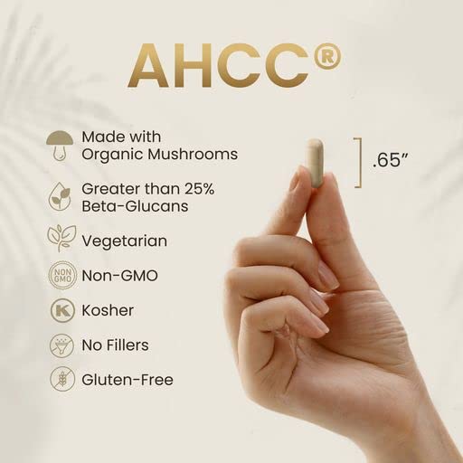 Etiqueta frontal HPD Rx AHCC y hongo shiitake 1100 mg