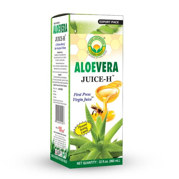 Etiqueta frontal jugo Aloe Vera BASIC AYURVEDA