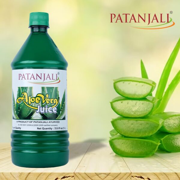 Etiqueta frontal jugo aloe vera Patanjali 1 litro