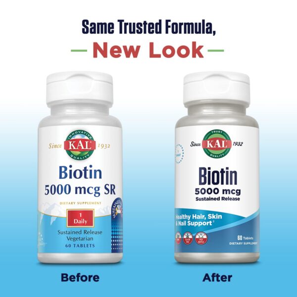 Version 1.0.0 Etiqueta frontal KAL biotina 5000 mcg