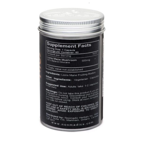 Etiqueta frontal Melena de León cápsulas 500mg