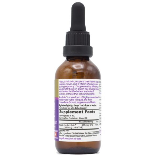 Etiqueta frontal metilfolato líquido SunUp fórmula natural