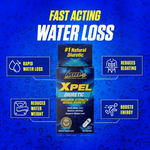 Etiqueta frontal MHP Xpel diurético para reducir inflamación