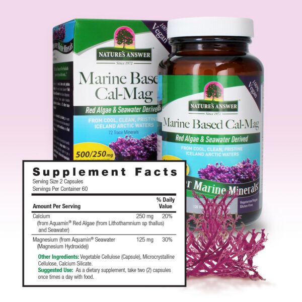 Etiqueta frontal Nature's Answer Calcio Magnesio