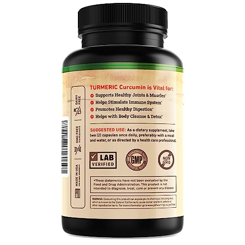 Etiqueta frontal Nature's Base suplemento cúrcuma y jengibre