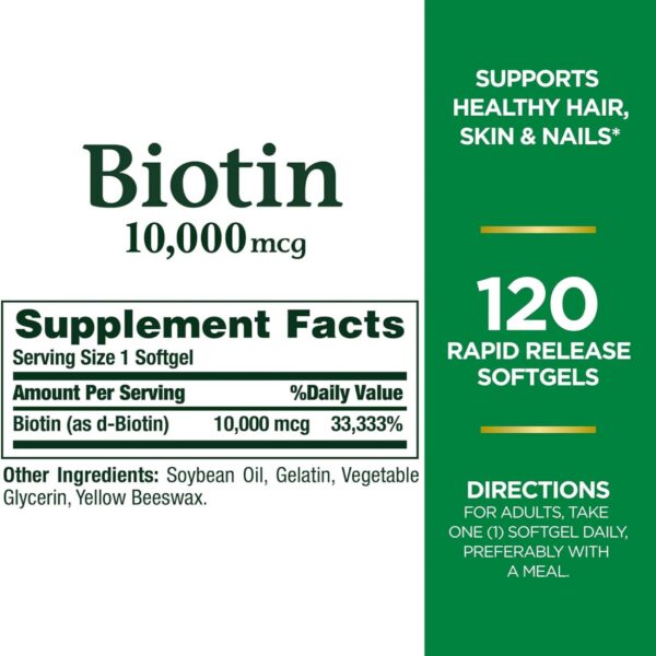 Version 1.0.0 Softgels biotina rápido efecto Nature's Bounty vitamina B
