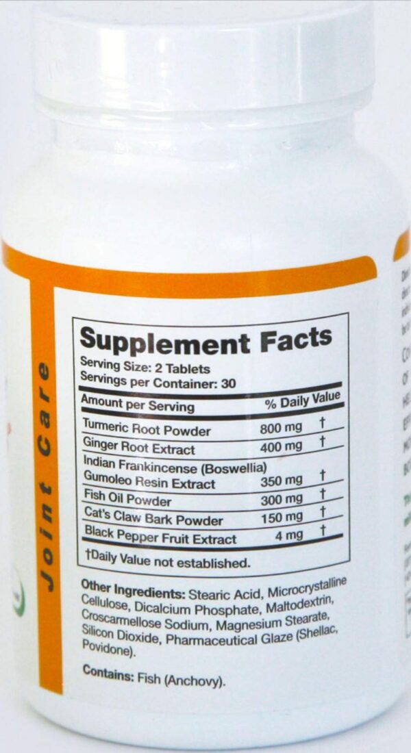 Etiqueta frontal Nature's Joint Care suplemento articular natural