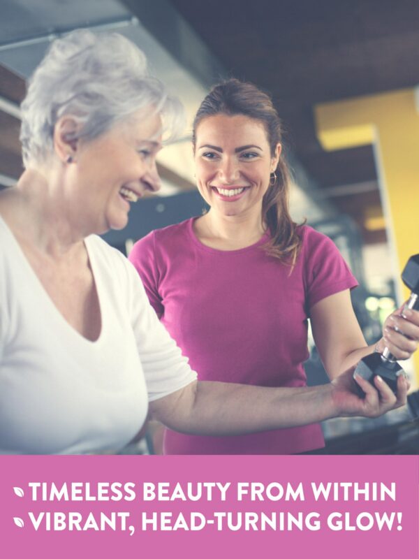 Etiqueta frontal Nature's Truth multivitaminas mujeres colágeno