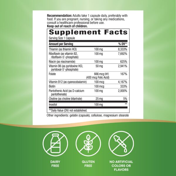 Etiqueta frontal Nature's Way B-100 complejo vitamínico