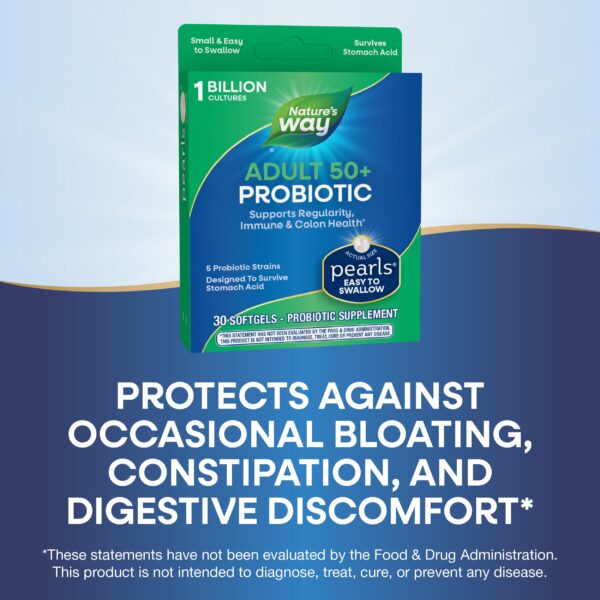 Etiqueta frontal del frasco Nature's Way niños 50+ probióticos